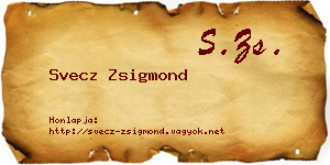 Svecz Zsigmond névjegykártya
